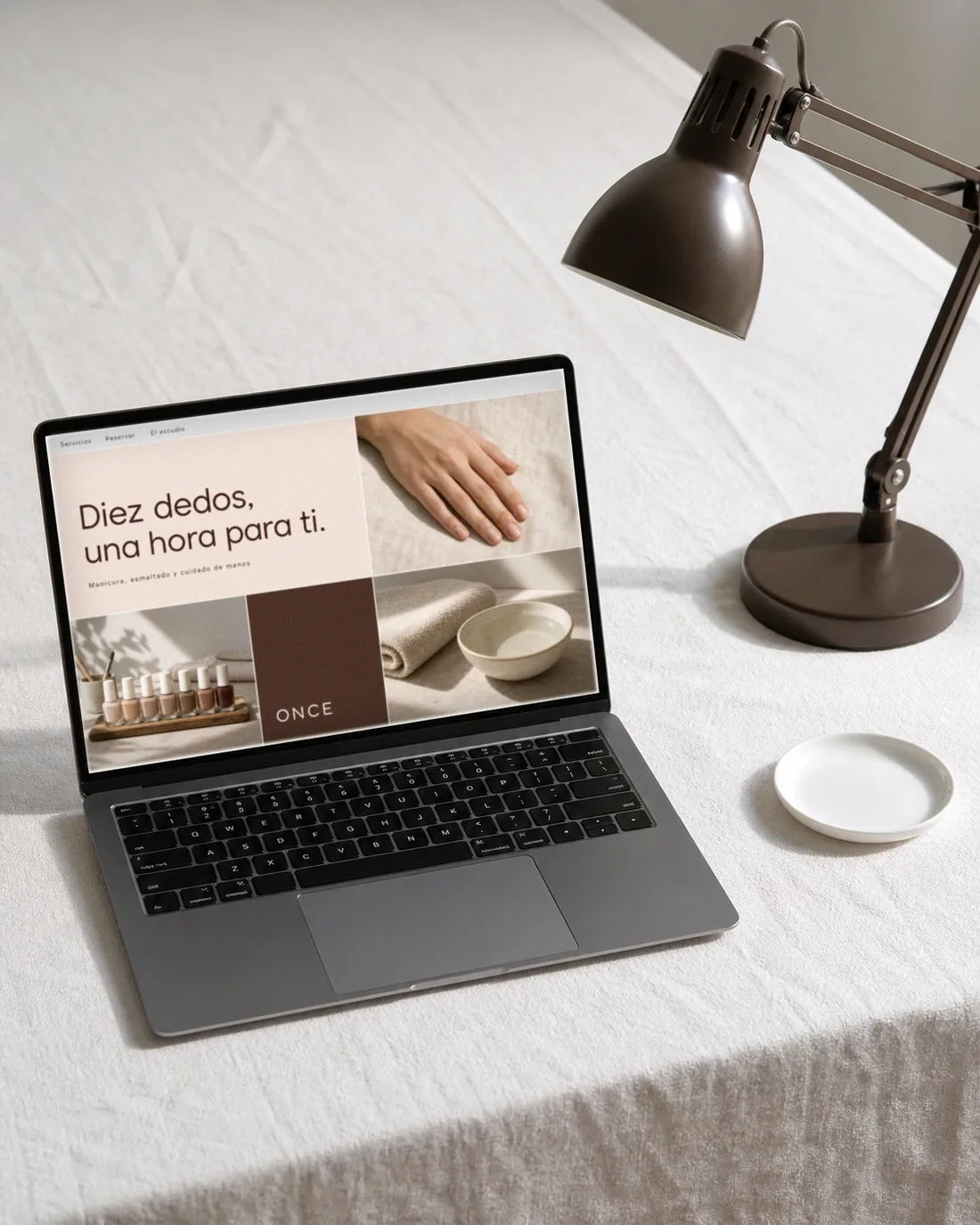 A website shown on a screen, in the place it was made for